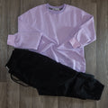 Ensemble Cargo Noir + Sweat Mauve