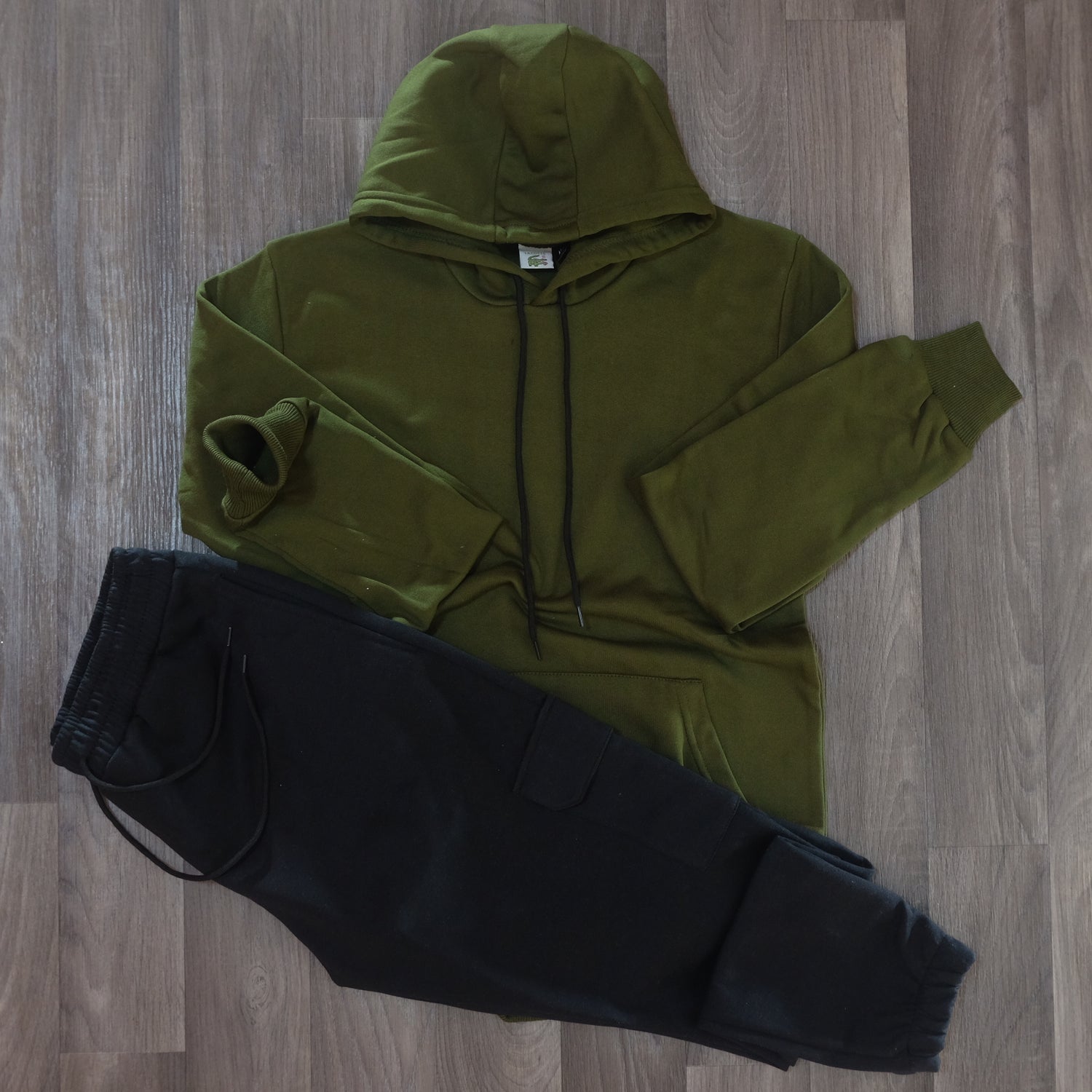 Ensemble Jogging Cargo Bleu Marine + Capuche Cotton Kaki