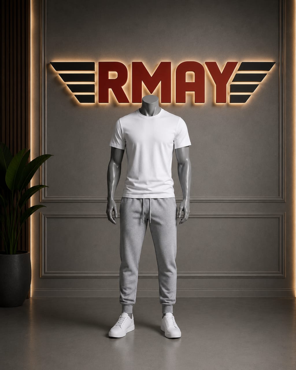 Ensemble Jogging Gris + T-Shirt Blanc Simple