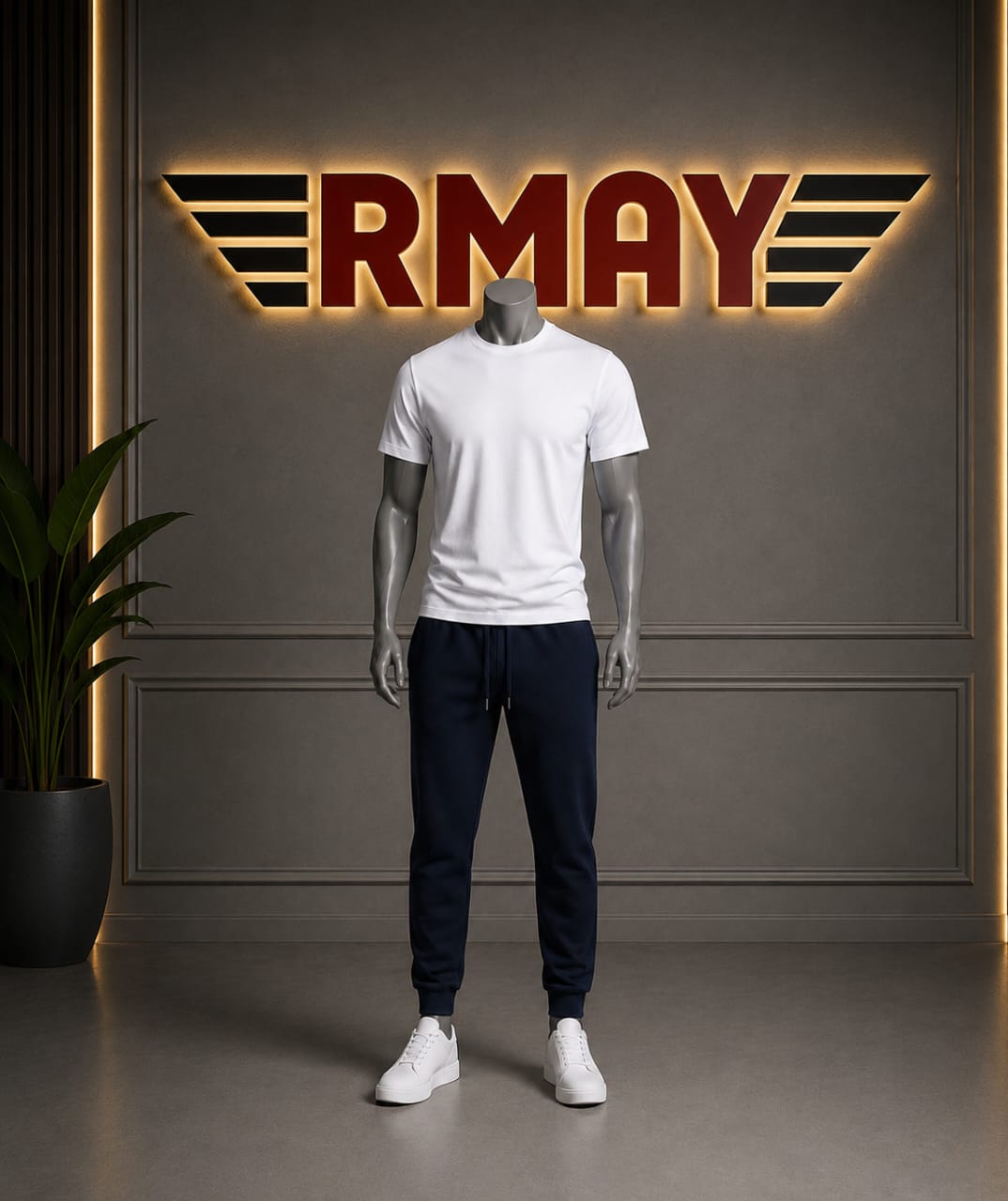 Ensemble Jogging Noir + T-Shirt Blanc Simple