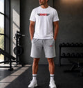 Ensemble Short Gris Chine + T-Shirt Blanc