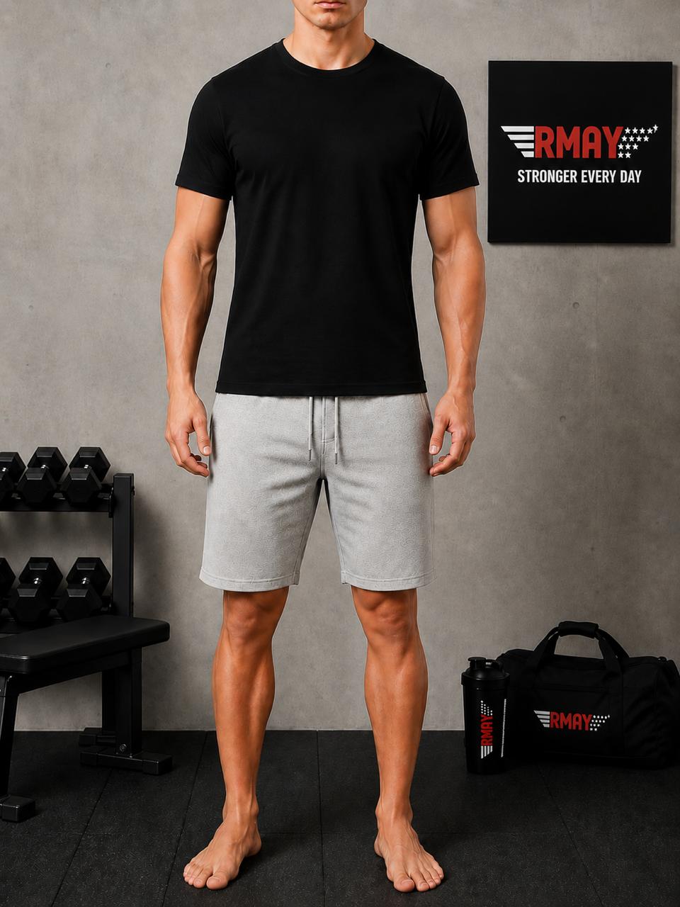 Ensemble Short Gris + T-Shirt Noir Simple