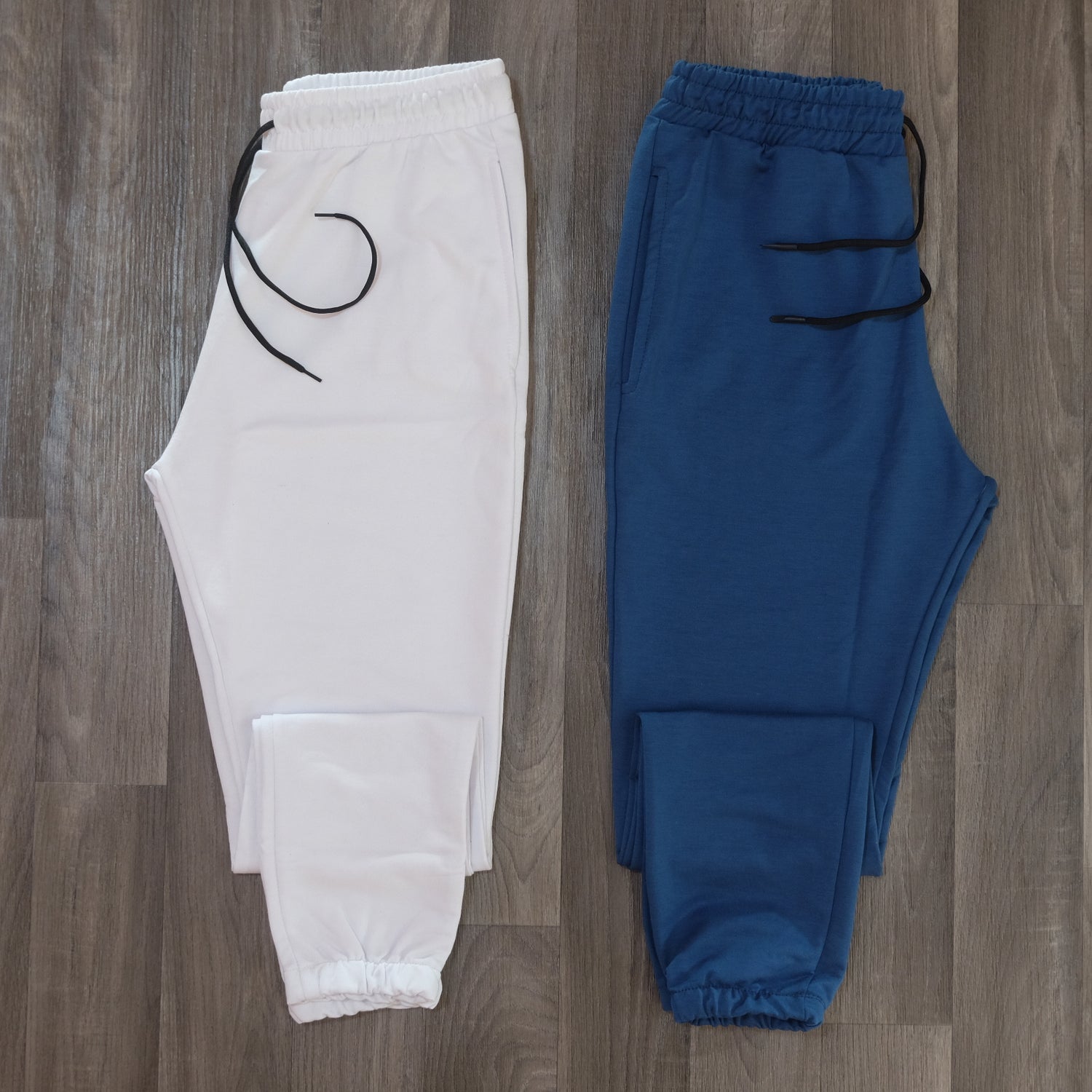 Pack 2 Jogging Blanc Chine + Bleu Canard