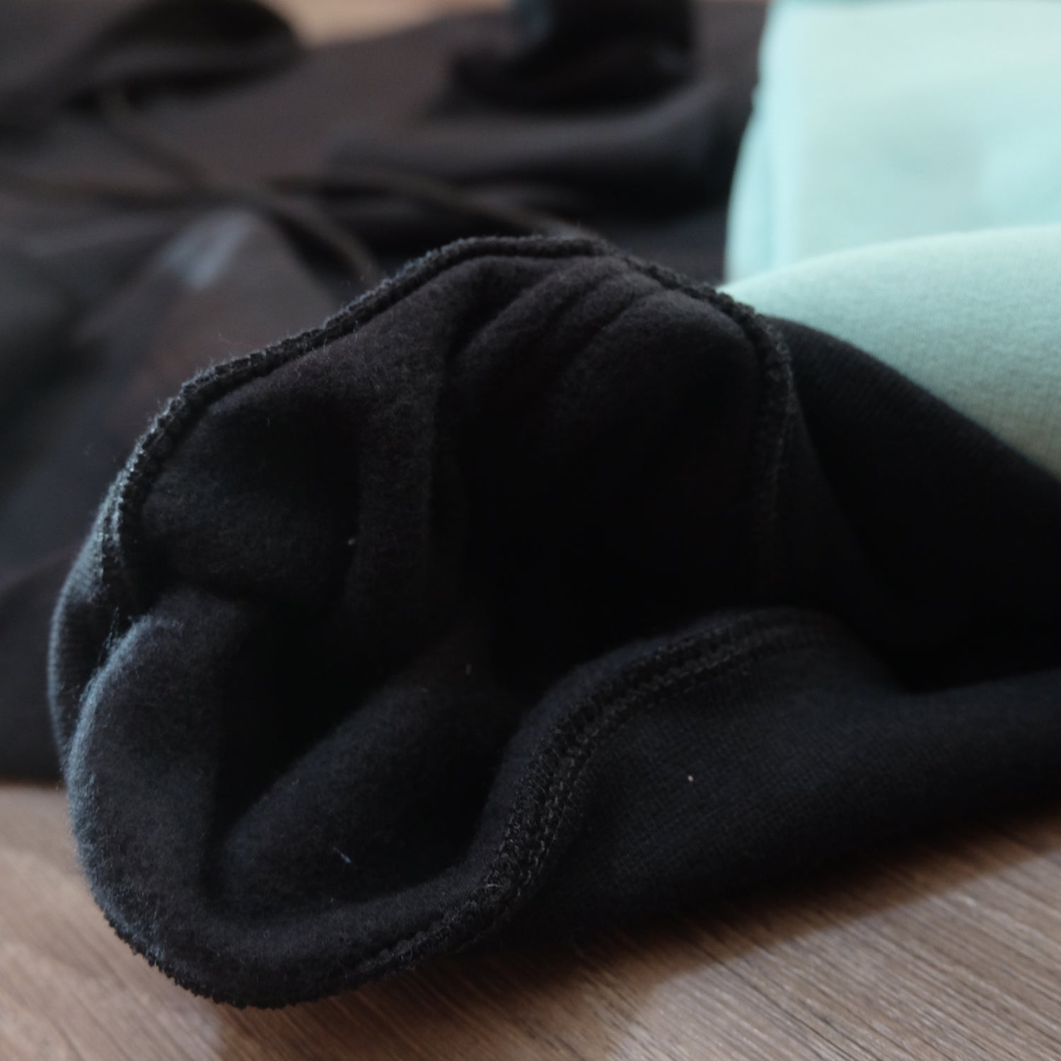 Pack 2 Sweat a Capuche Cotton Noir + Vert Eau