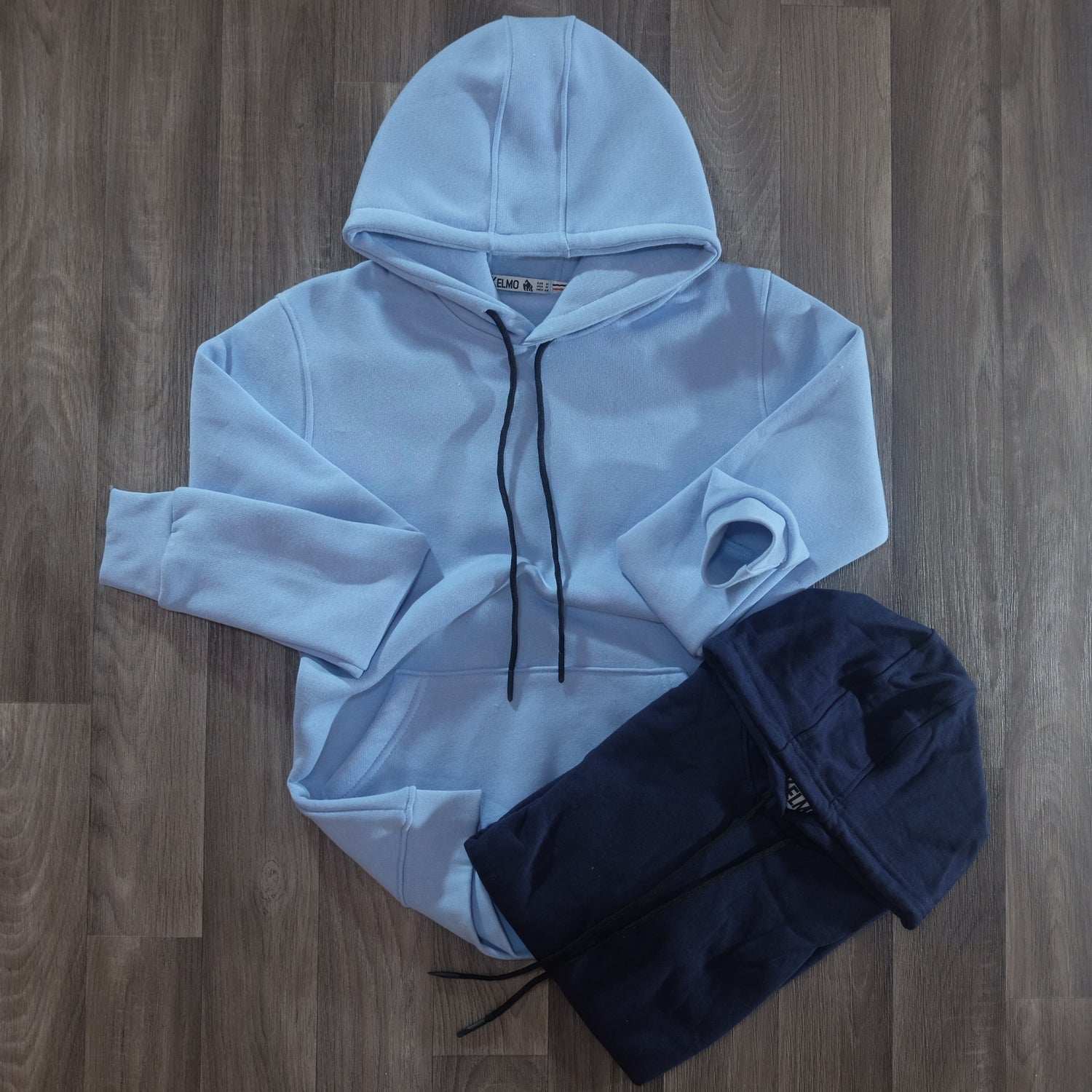 Pack 2 Sweat a Capuche Cotton Bleu Marine + Bleu Ciel